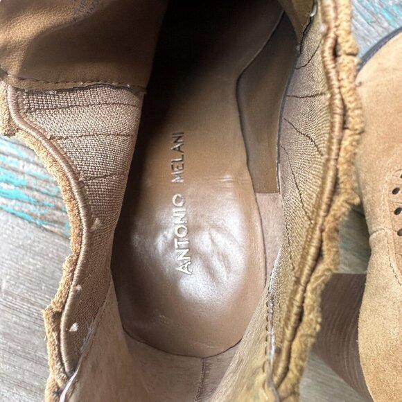 Antonio Melani Ankle Boots Women's Size 10M Heel‎ Tan Suede Leather Studded - Picture 8 of 11